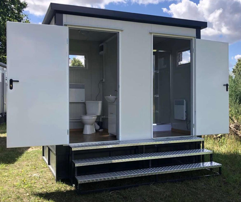 CONTENEDOR SANITARIO + WC + DUCHA + CISTERNA